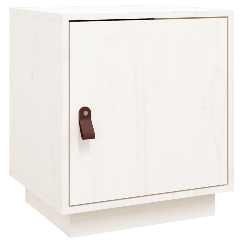 Noćni ormarić bijeli 40 x 34 x 45 cm od masivne borovine