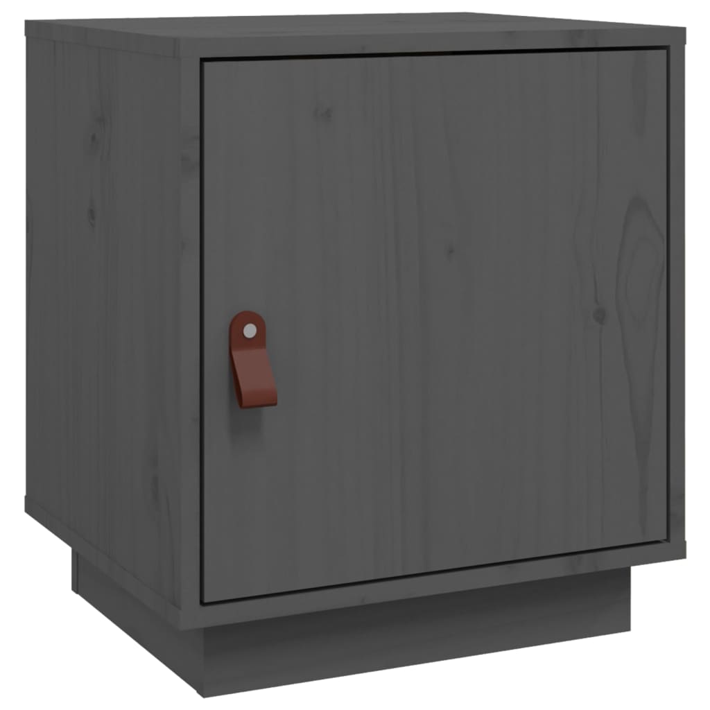Noćni ormarić sivi 40 x 34 x 45 cm od masivne borovine