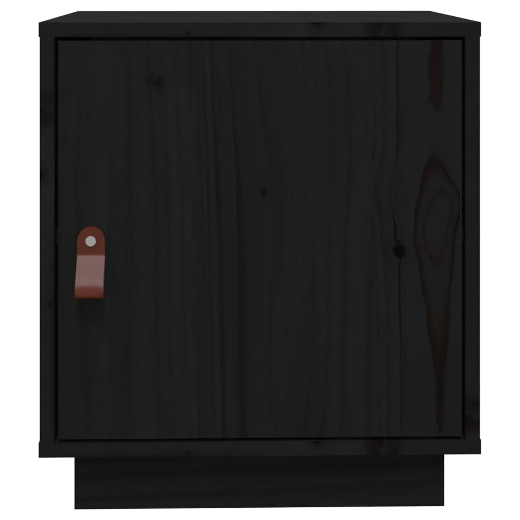 Noćni ormarići 2 kom crna 40 x 34 x 45 cm od masivne borovine