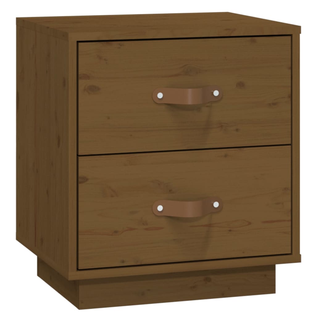 Noćni ormarići 2 kom boja meda 40x34x45 cm od masivne borovine
