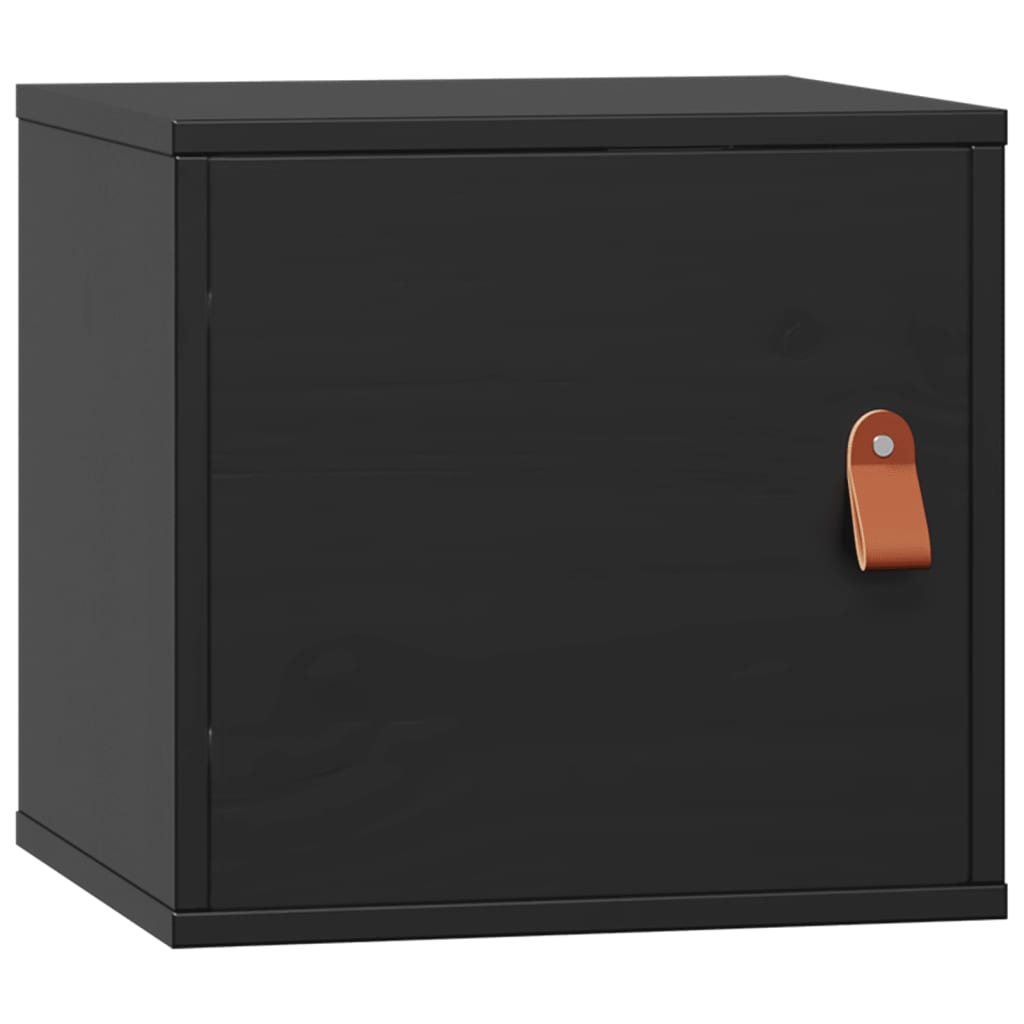 Zidni ormarići 2 kom crni 31,5 x 30 x 30 cm od masivne borovine