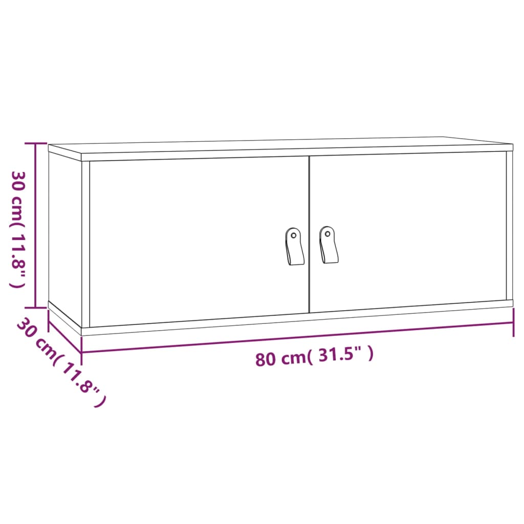 Zidni ormarići 2 kom bijeli 80 x 30 x 30 cm od masivne borovine