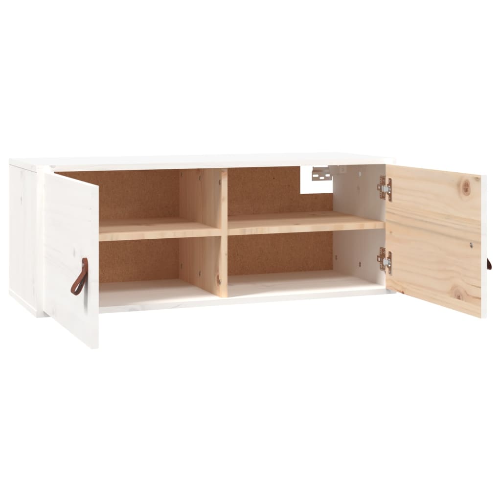 Zidni ormarići 2 kom bijeli 80 x 30 x 30 cm od masivne borovine