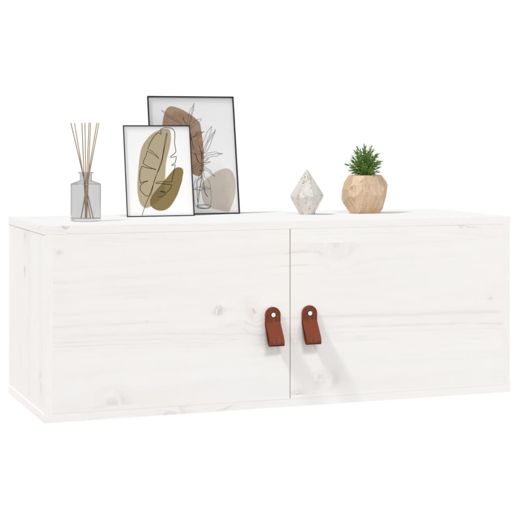 Zidni ormarići 2 kom bijeli 80 x 30 x 30 cm od masivne borovine
