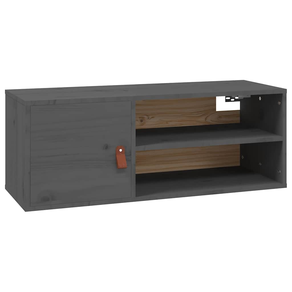 Zidni ormarić sivi 80 x 30 x 30 cm od masivne borovine