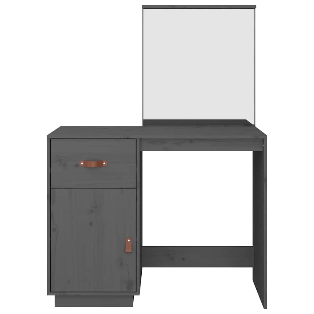 Toaletni stolić sivi 95 x 50 x 134 cm od masivne borovine