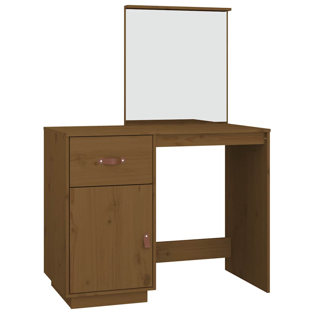 Toaletni stolić boja meda 95 x 50 x 134 cm od masivne borovine