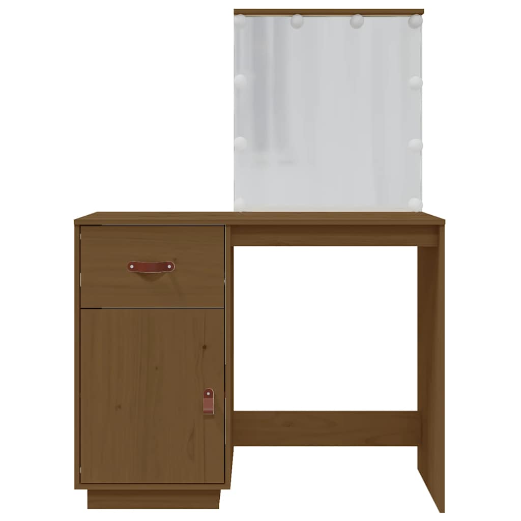 Toaletni stolić s LED svjetlom boja meda 95x50x133,5cm borovina