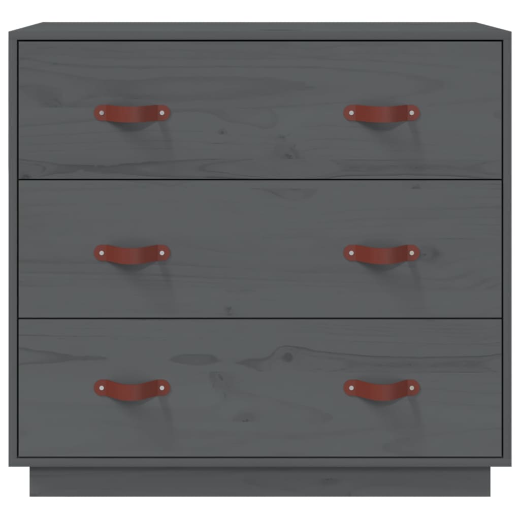 Komoda siva 80 x 40 x 75 cm od masivne borovine