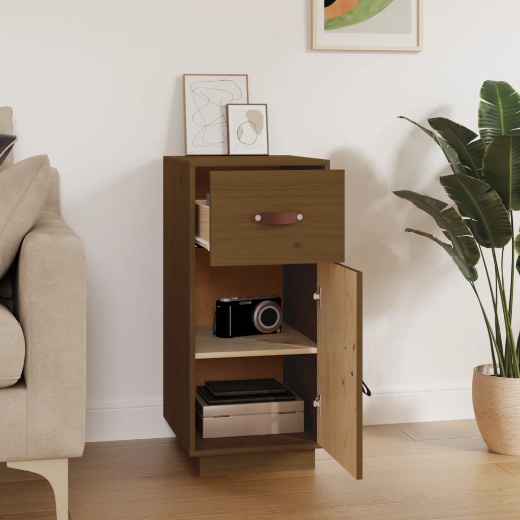 Komoda smeđa boja meda 34 x 40 x 75 cm od masivne borovine