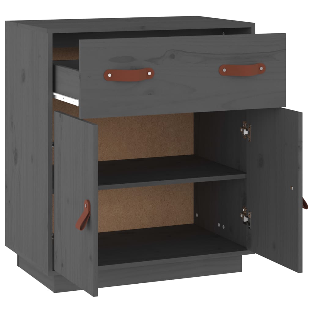 Komoda siva 65,5 x 40 x 75 cm od masivne borovine