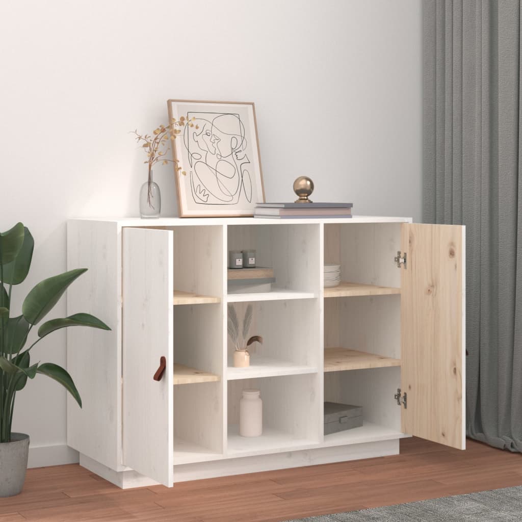 Komoda bijela 100 x 40 x 75 cm od masivne borovine