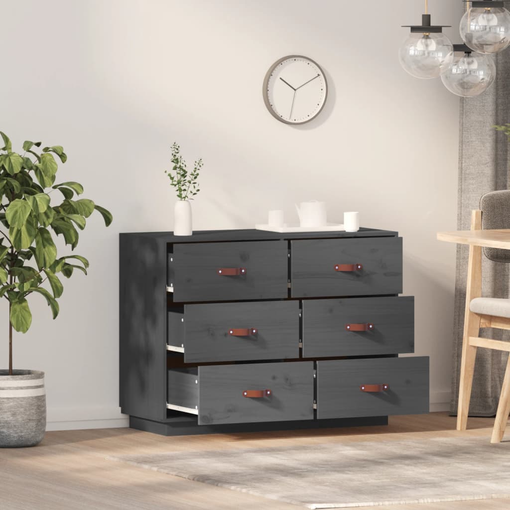 Komoda siva 100 x 40 x 75 cm od masivne borovine