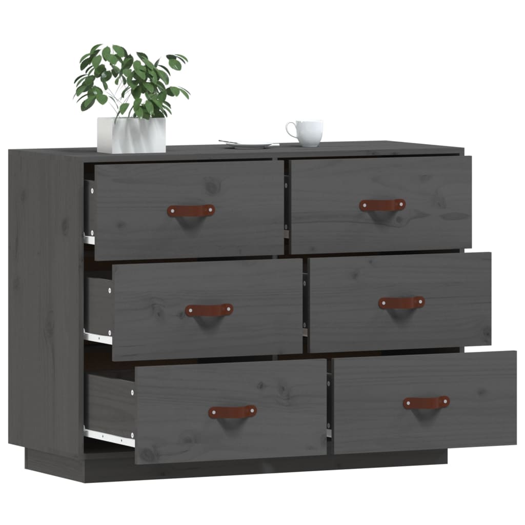 Komoda siva 100 x 40 x 75 cm od masivne borovine