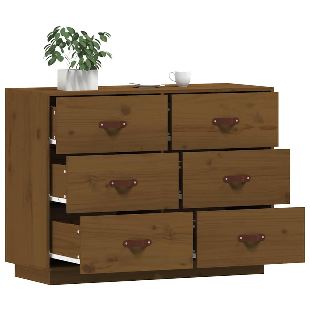 Komoda smeđa boja meda 100 x 40 x 75 cm od masivne borovine