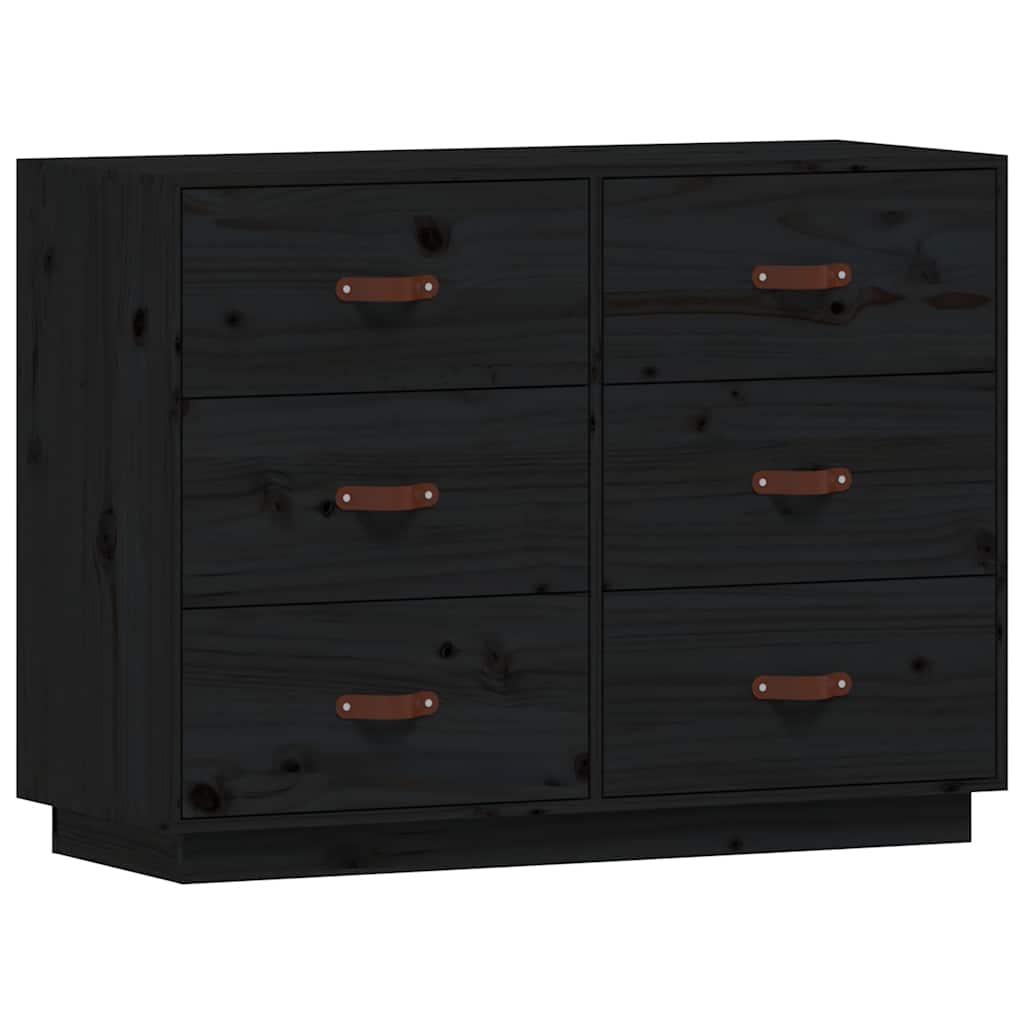 Komoda crna 100 x 40 x 75 cm od masivne borovine