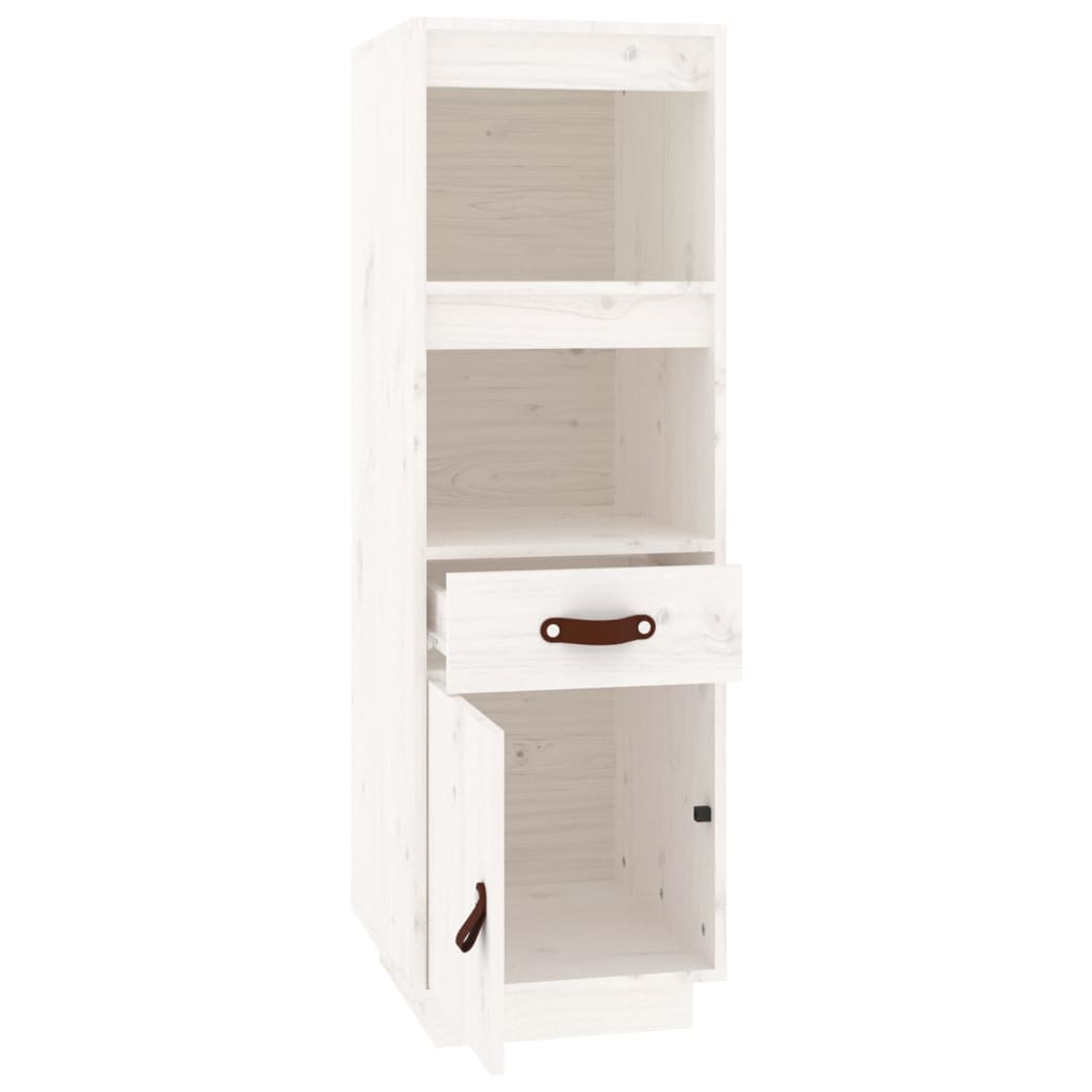 Visoka komoda bijela 34 x 40 x 108,5 cm od masivne borovine