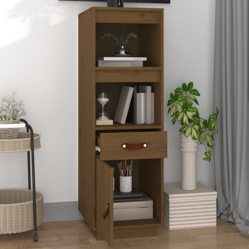 Visoka komoda boja meda 34 x 40 x 108,5 cm od masivne borovine
