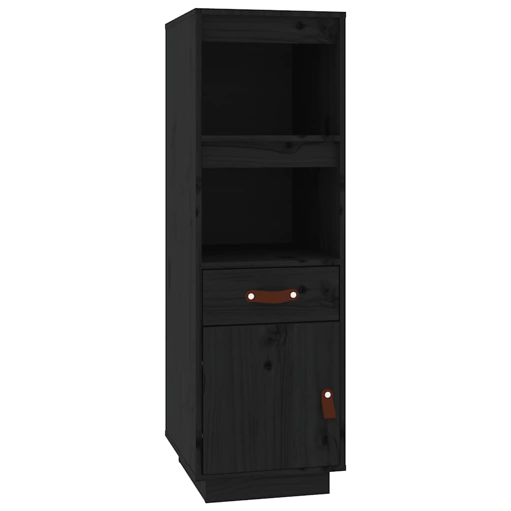 Visoka komoda crni 34 x 40 x 108,5 cm od masivne borovine