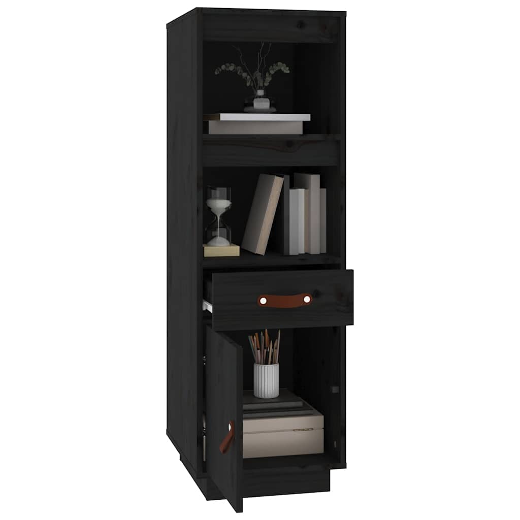 Visoka komoda crni 34 x 40 x 108,5 cm od masivne borovine