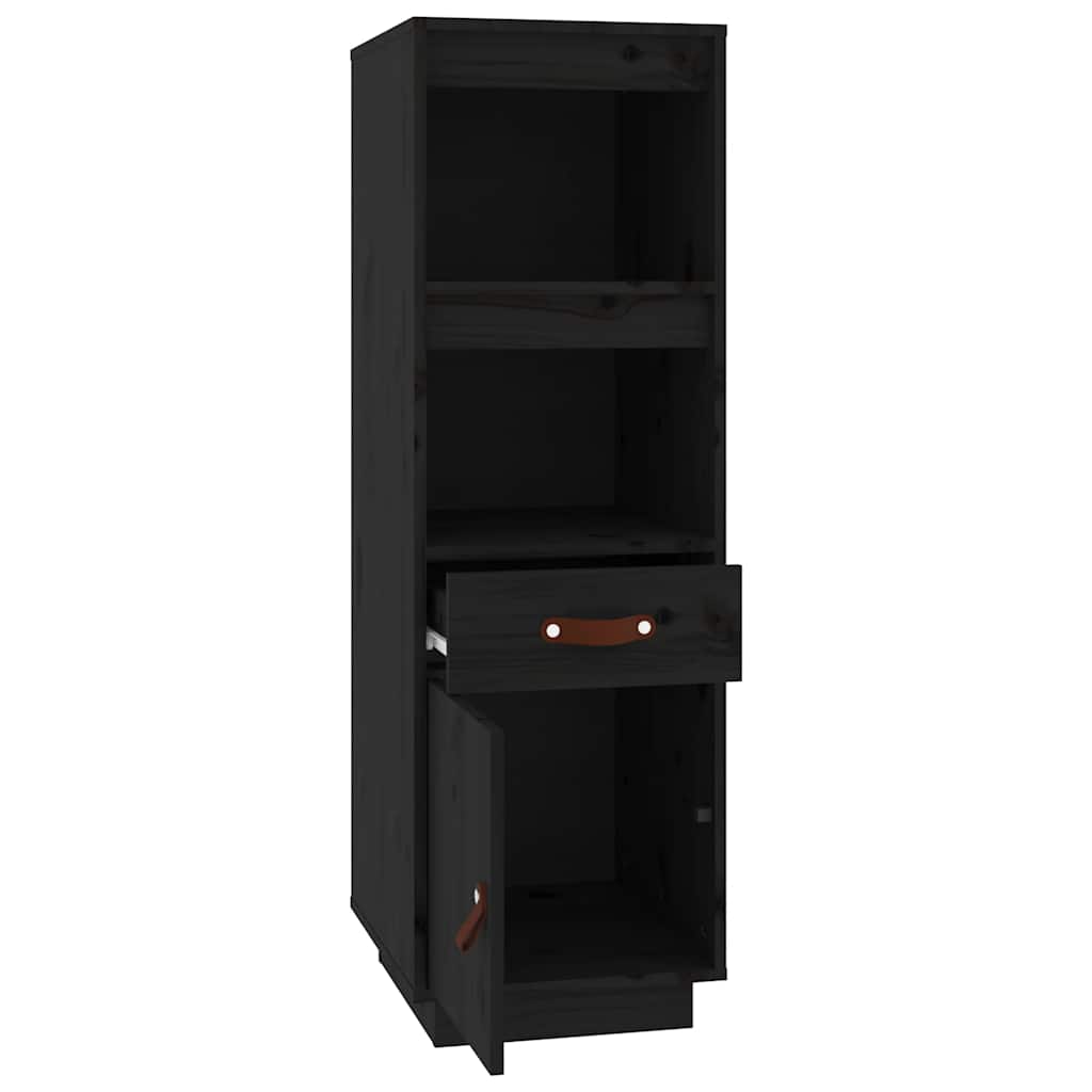 Visoka komoda crni 34 x 40 x 108,5 cm od masivne borovine