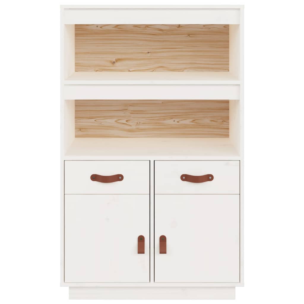 Visoka komoda bijela 67 x 40 x 108,5 cm od masivne borovine