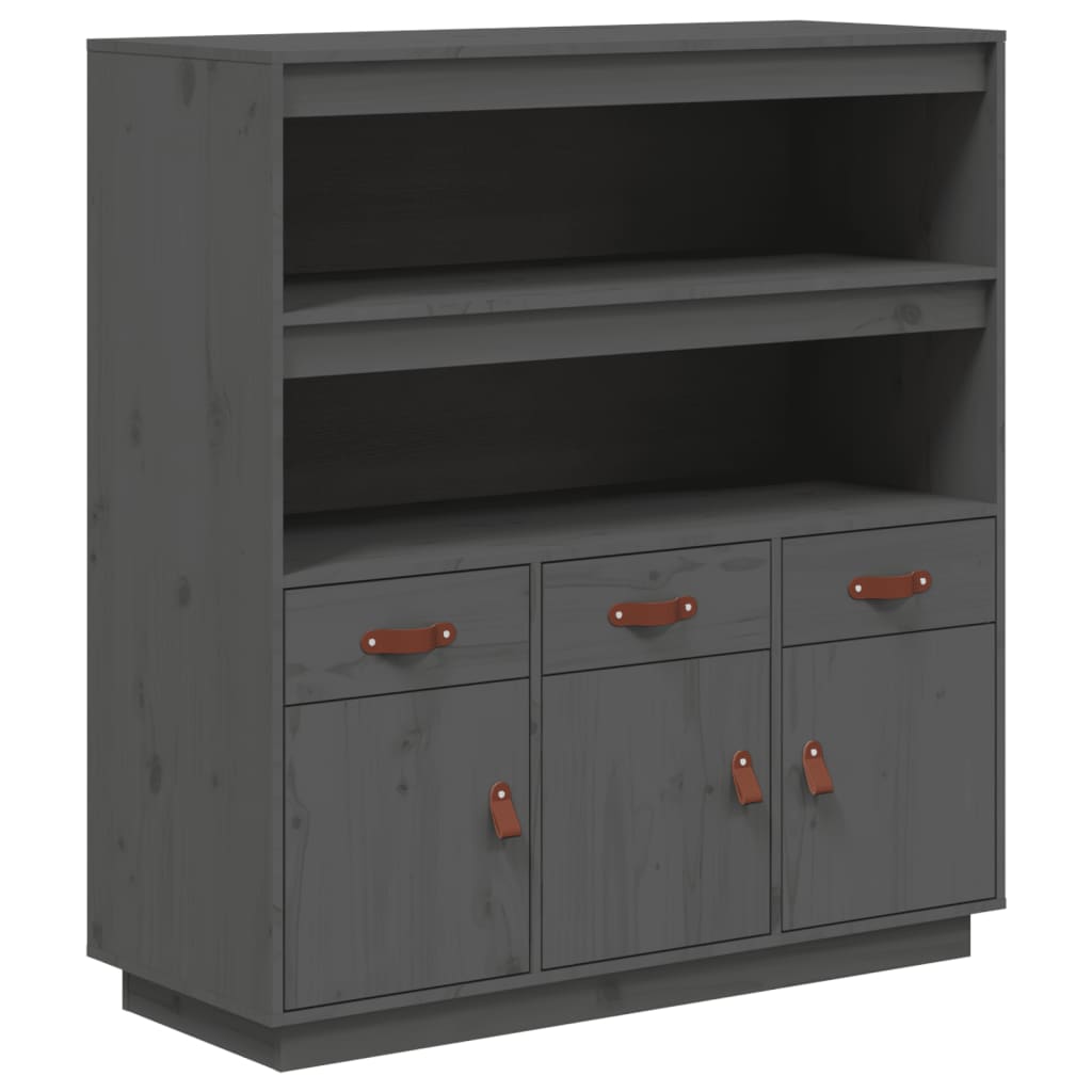 Visoka komoda siva 100 x 40 x 108,5 cm od masivne borovine