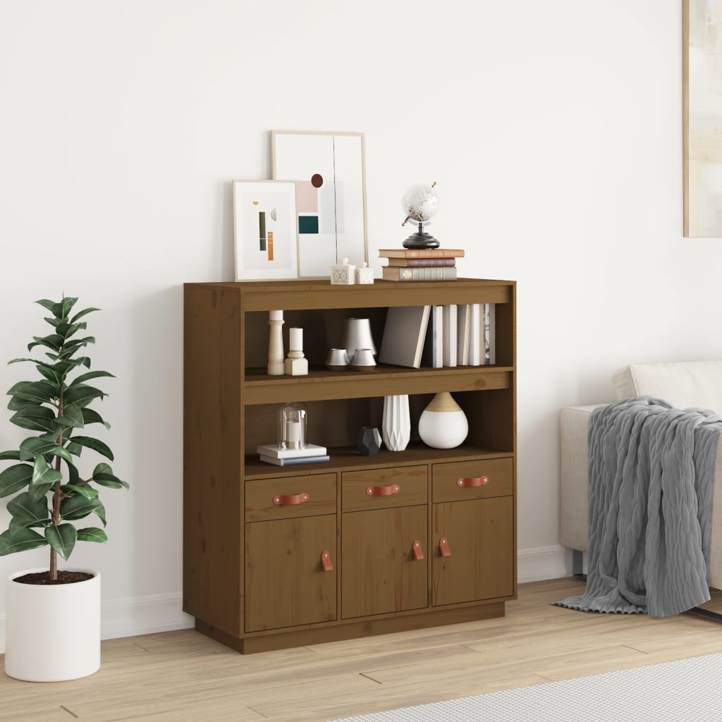 Visoka komoda boja meda 100 x 40 x 108,5 cm od masivne borovine