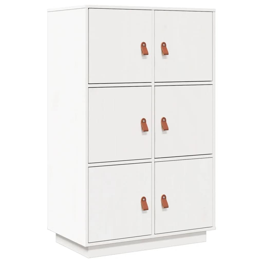 Visoka komoda bijela 67 x 40 x 108,5 cm od masivne borovine