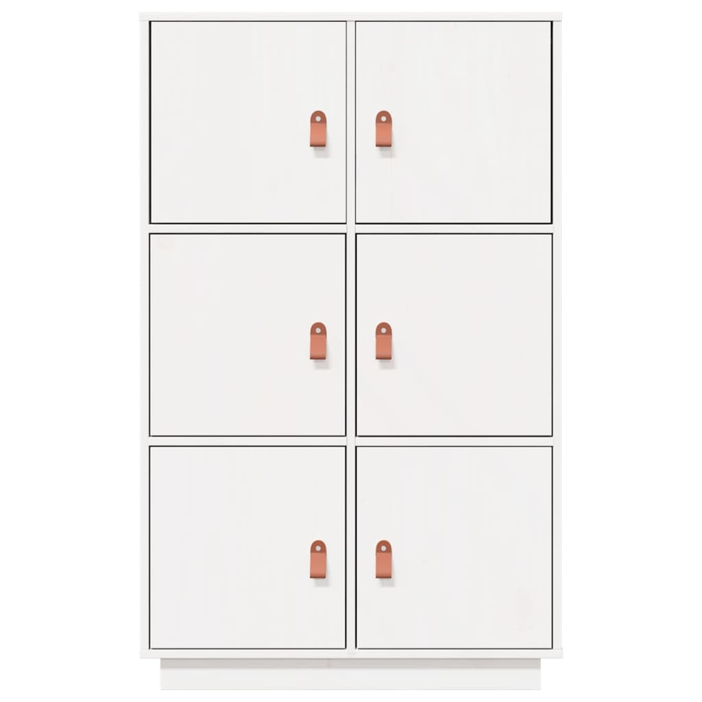 Visoka komoda bijela 67 x 40 x 108,5 cm od masivne borovine