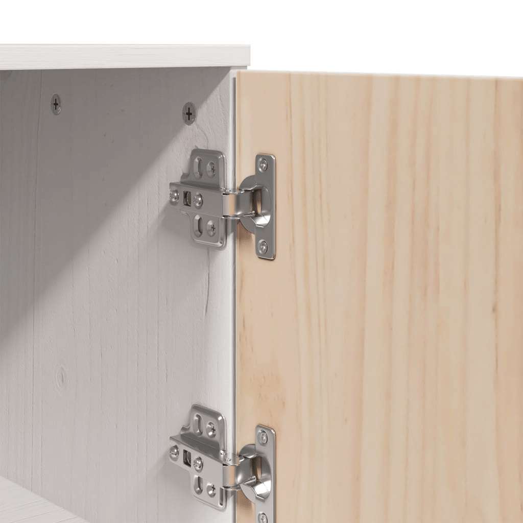 Visoka komoda bijela 67 x 40 x 108,5 cm od masivne borovine