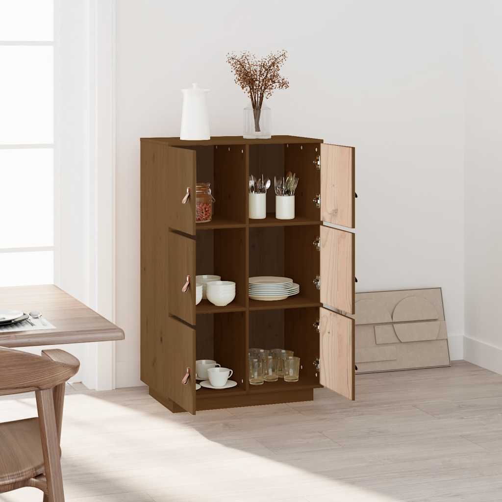 Visoka komoda boja meda 67 x 40 x 108,5 cm od masivne borovine