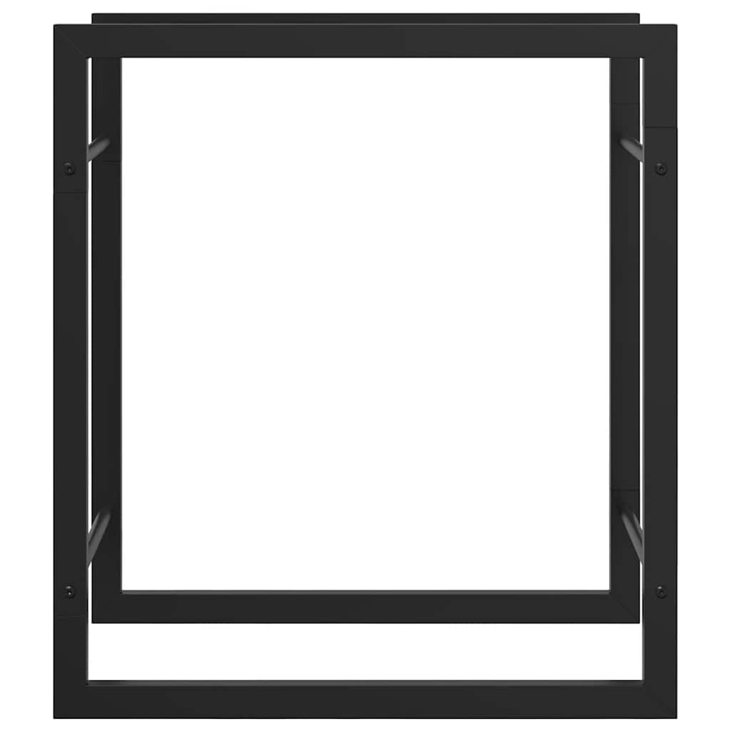 Stalak za drva za ogrjev mat crni 50x28x56 cm čelični