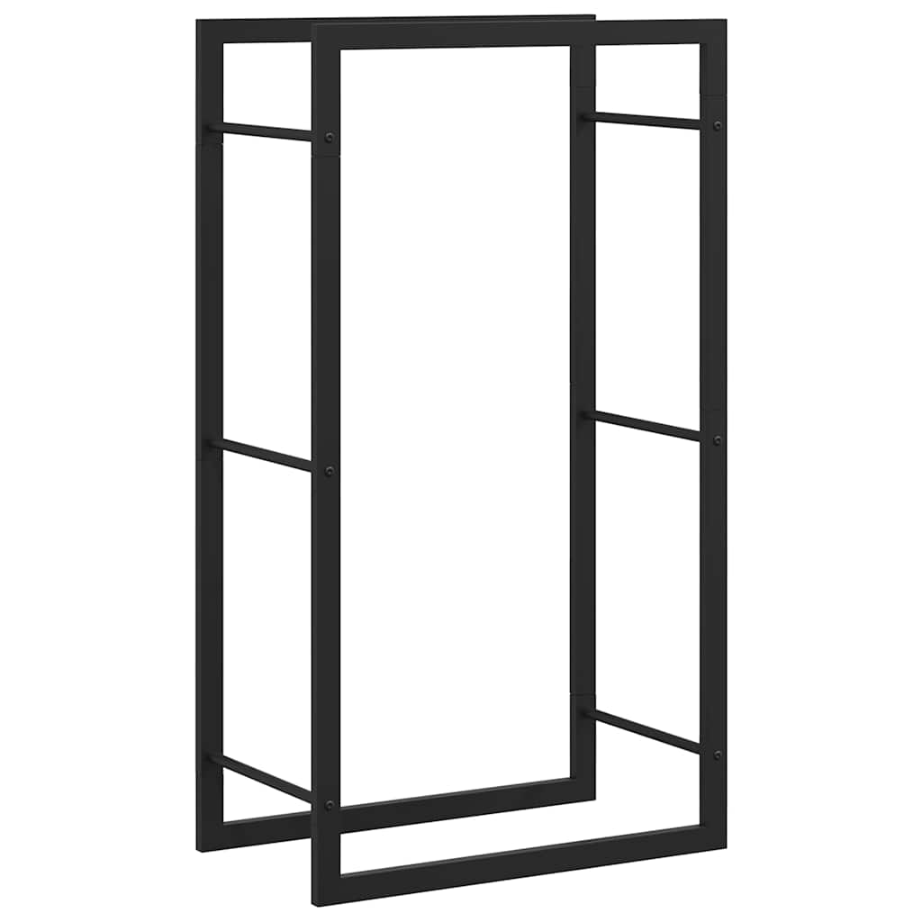 Stalak za drva za ogrjev mat crni 50x28x94 cm čelični