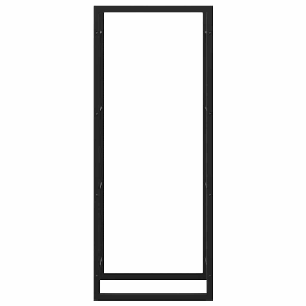Stalak za drva za ogrjev mat crni 50x28x132 cm čelični