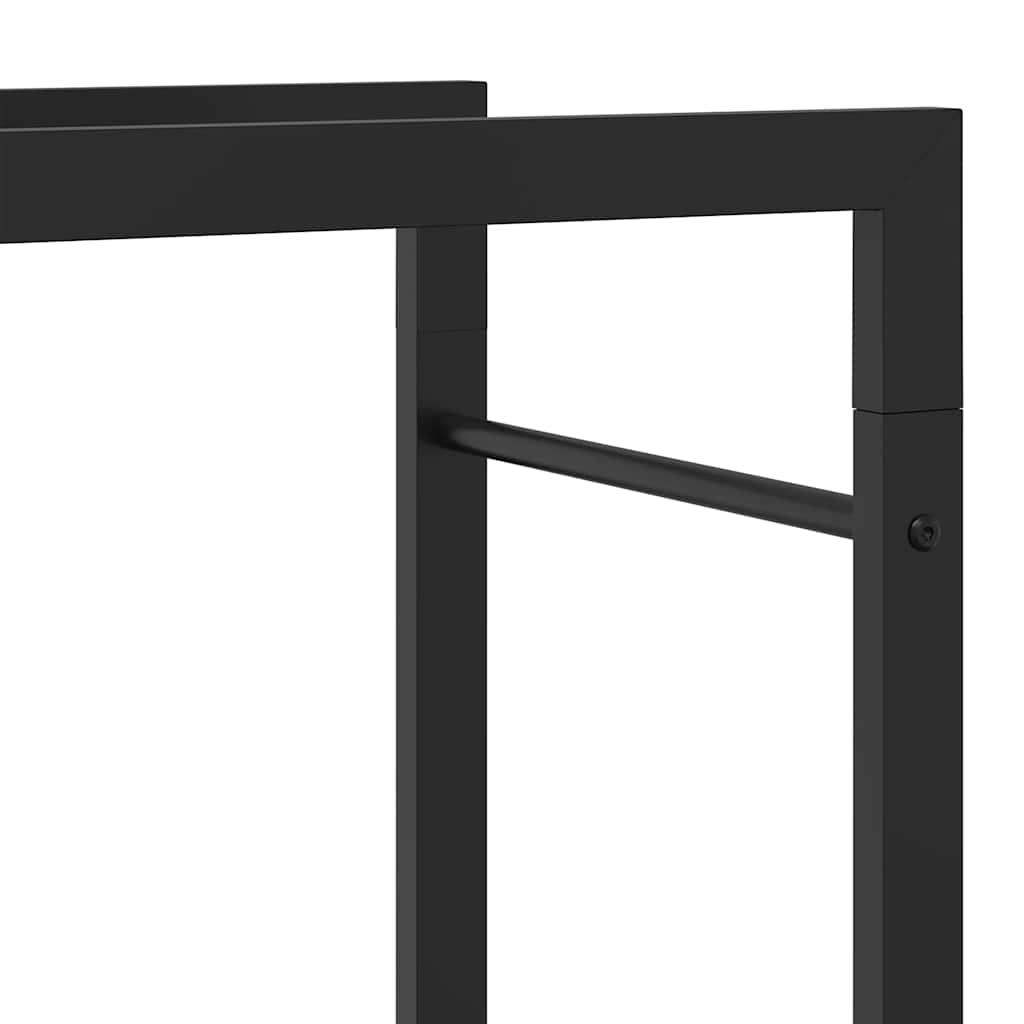 Stalak za drva za ogrjev mat crni 50x28x132 cm čelični