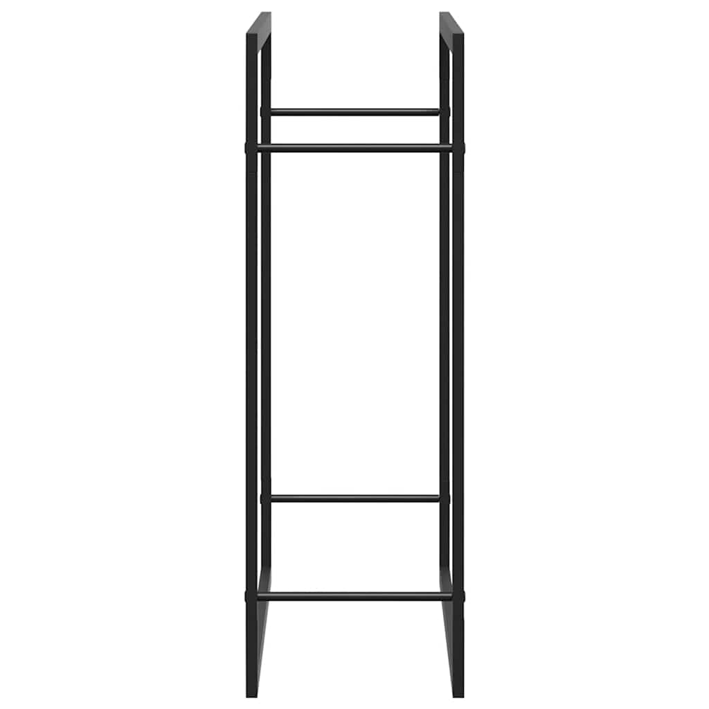 Stalak za drva za ogrjev mat crni 80x28x86 cm čelični