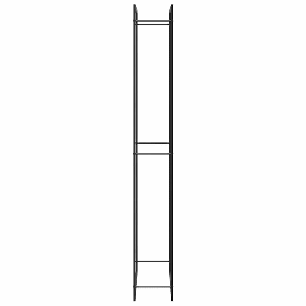 Stalak za drva za ogrjev mat crni 110x28x214 cm čelični