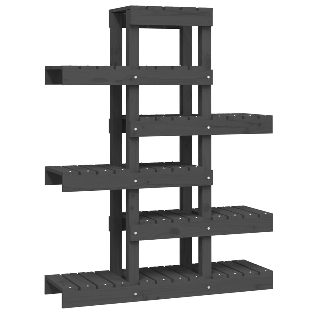 Stalak za biljke siva 85 x 25 x 109,5 cm od masivne borovine