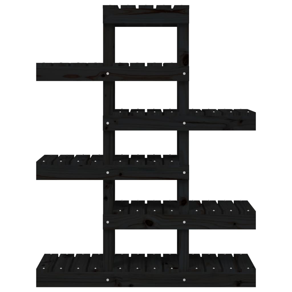 Stalak za biljke crna 85 x 25 x 109,5 cm od masivne borovine