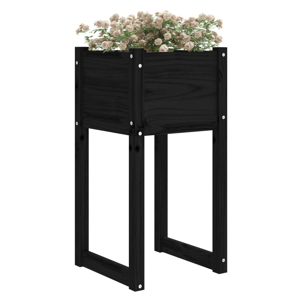 Sadilice 2 kom crne 40x40x81 cm od masivne borovine