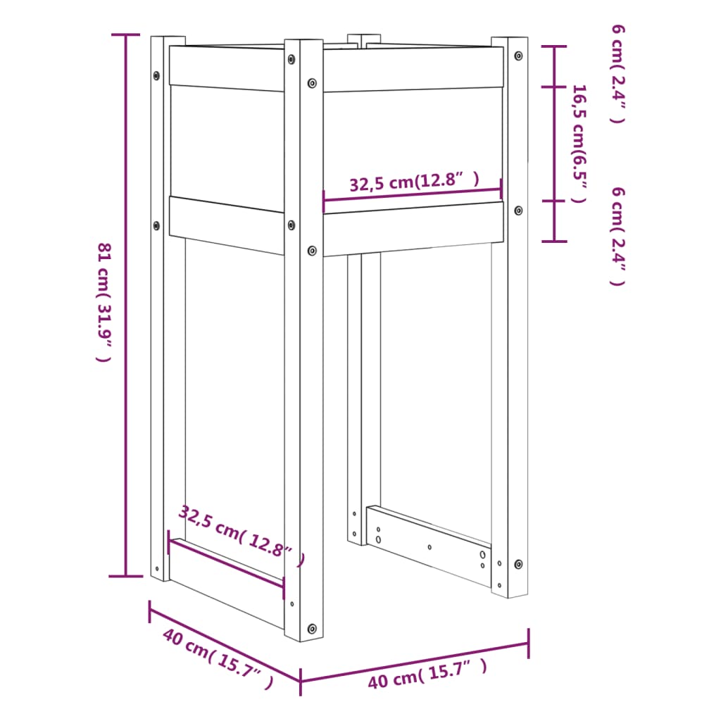 Sadilice 2 kom crne 40x40x81 cm od masivne borovine