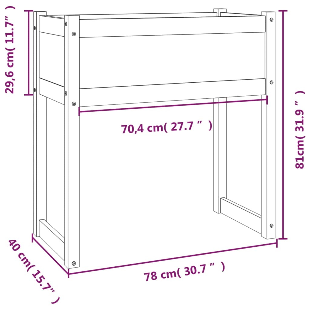 Sadilica 78 x 40 x 81 cm od masivne borovine