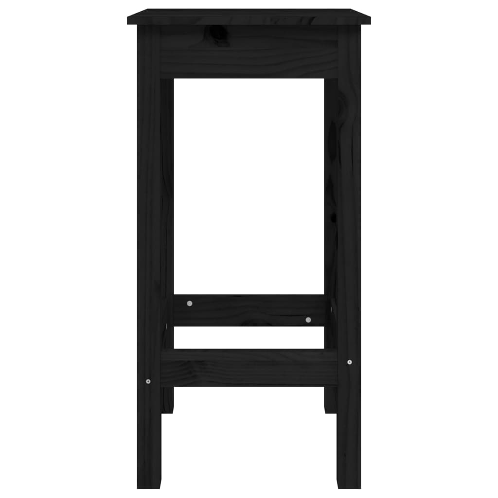Barske stolice 2 kom crne 40 x 40 x 78 cm od masivne borovine