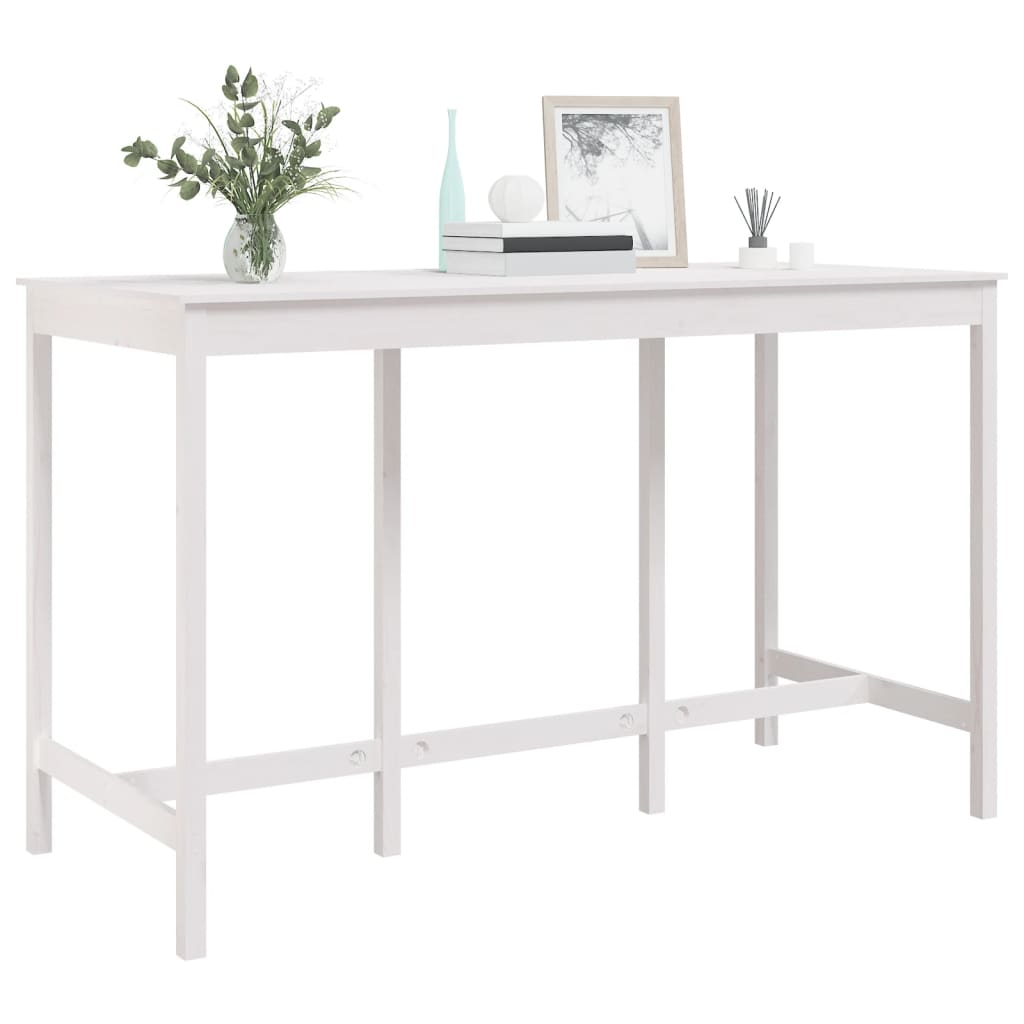 Barski stol bijeli 180x80x110 cm od masivne borovine