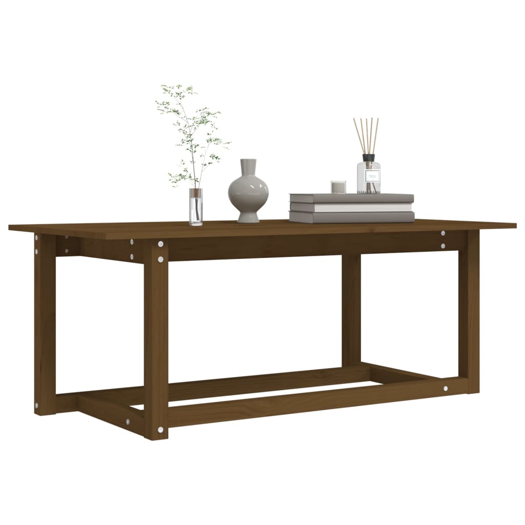 Stolić za kavu boja meda 110 x 55 x 45 cm od masivne borovine