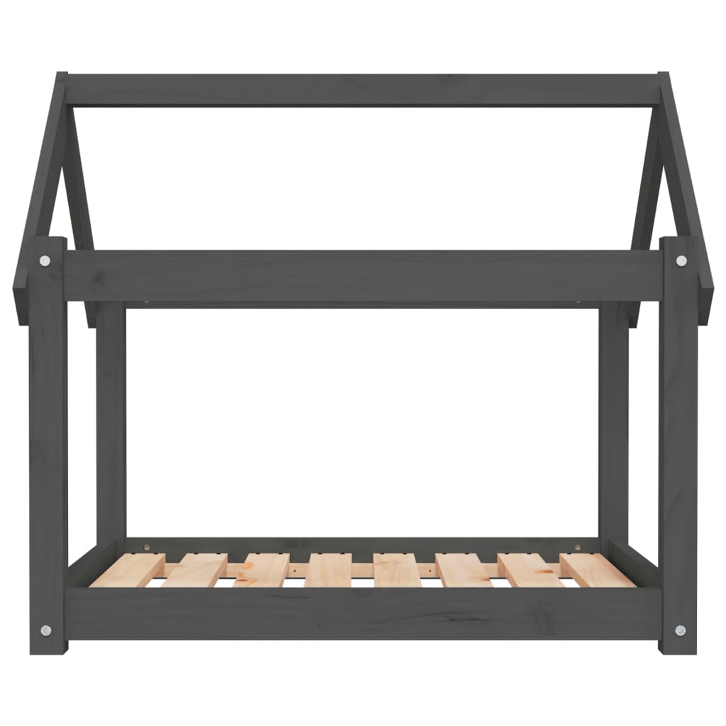 Krevet za pse sivi 81 x 60 x 70 cm od masivne borovine