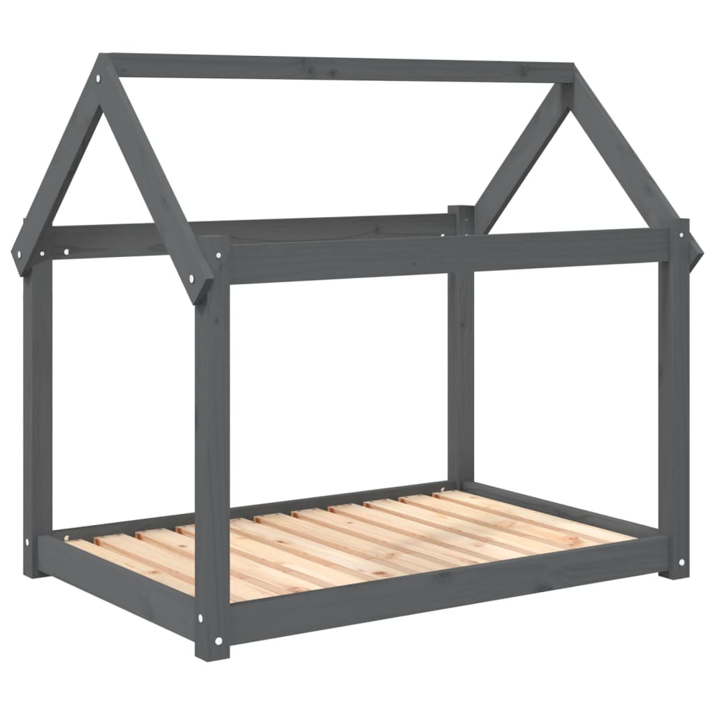 Krevet za pse sivi 101x70x90 cm od masivne borovine