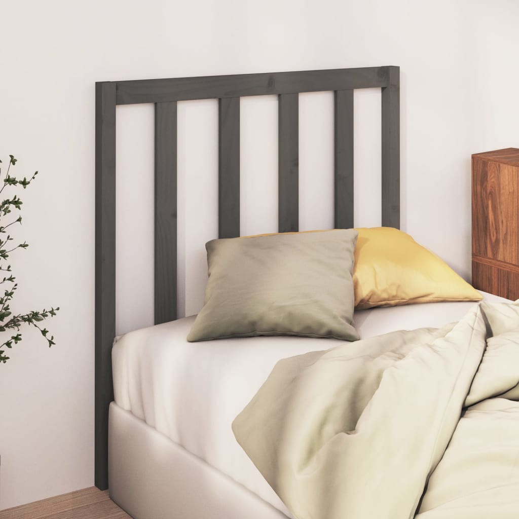 Uzglavlje za krevet sivo 95 x 4 x 100 cm od masivne borovine