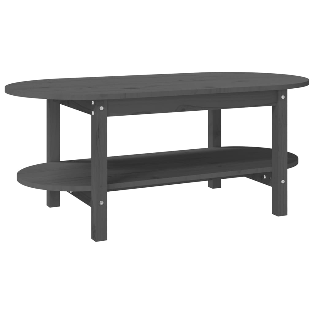 Stolić za kavu sivi 110 x 55 x 45 cm od masivne borovine